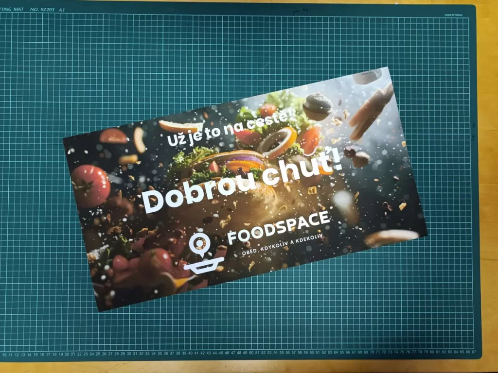 Tisk samolepky na matnou folii pro Foodspace