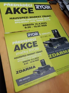 Plakáty pro předváděcí akci Ryobi v Třebíči