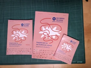 Plnobarevné plakáty pro kampaň Do práce na kole, Brno