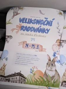 Poster A2 na velikonoční akci na zámku Všechovice