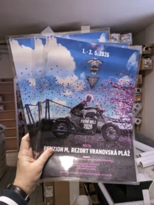 Plakáty A2 s lesklou laminací pro Harley club Brno