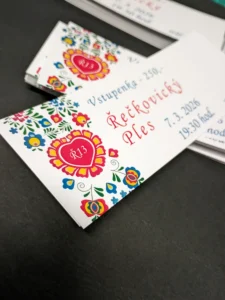Vstupenky na Řečkovický ples – tisk na silnější papír